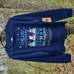 CHILLIN' WITH MY SNOWMIES IN OKLAHOMA Christmas Holiday Sweatshirt Adult Small